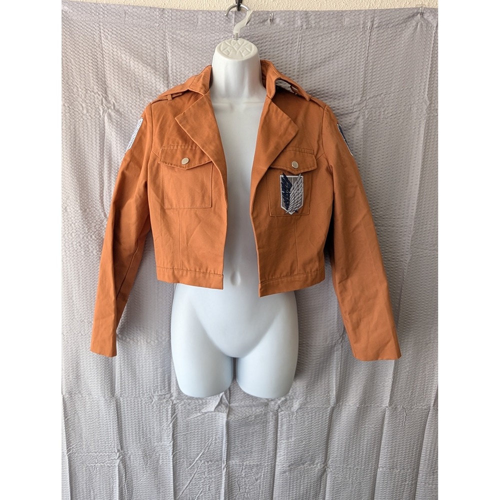 Attack on Titan Scout Regiment Cropped Cosplay Jacket Wings of Freedom Tan